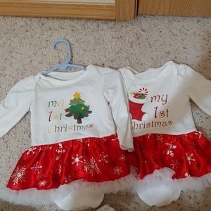 My First Christmas Matching Dresses for Twins